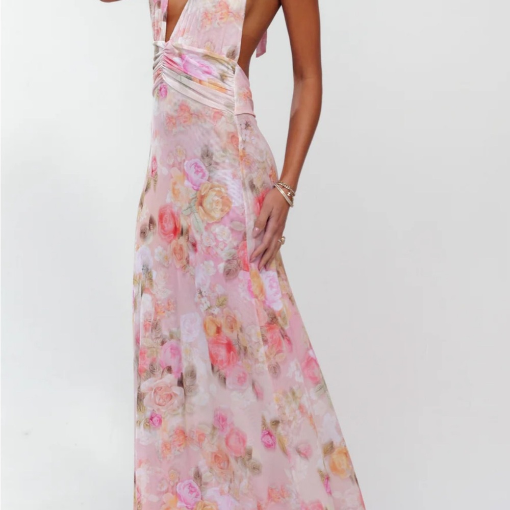 RESA Pink and Orange Sleeveless Maxi Dress for Weddings